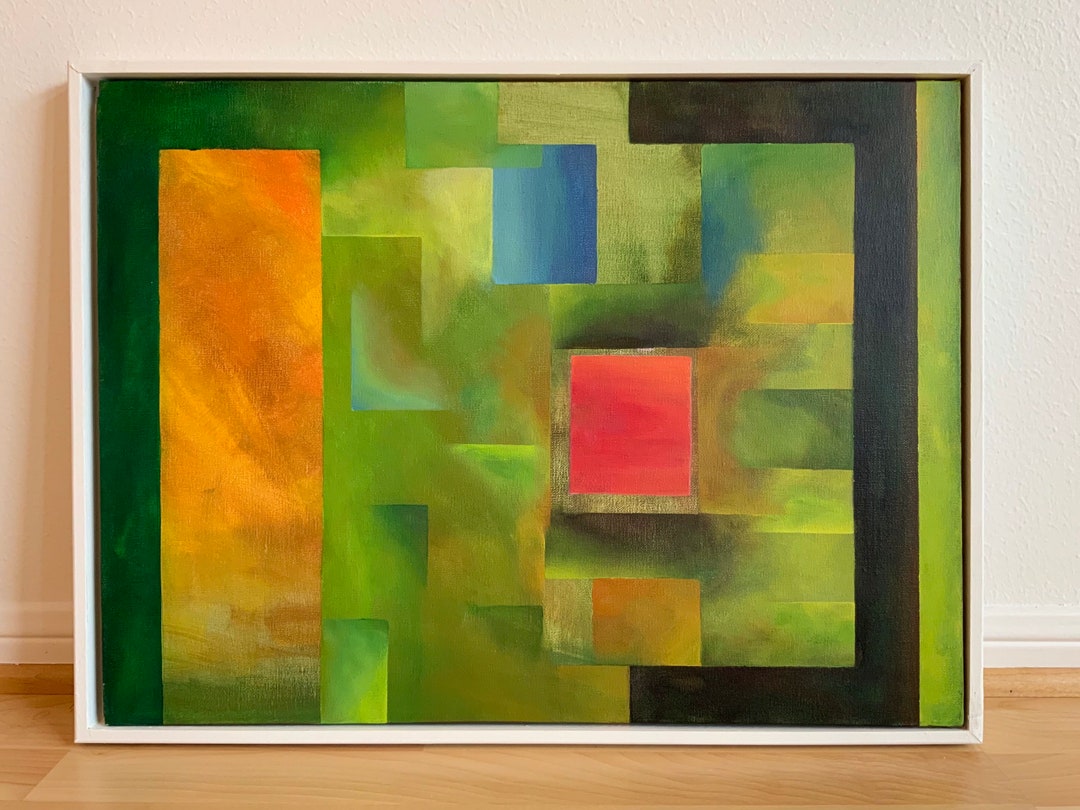 Composition No.7- Sophisticate, Contemporary Wall Art, Colorful Acrylic ...