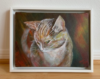 Cute Kitty Acrylic Painting on Canvas – Contemporary Expressionism