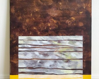 Rainy Window White- Contemporary Wall Art, Acrylic Painting, Landscape Abstraction. MSALAZARDESIGN.