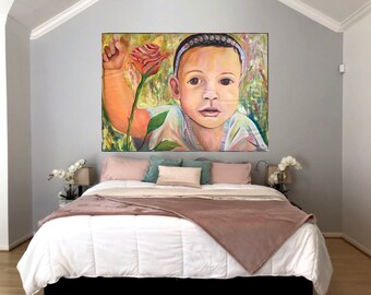 Curiosity- Stunning, Unique, Contemporary Wall Art, Acrylic Painting, Gorgeously Hand Made, Large Format. MSALAZARDESIGN.