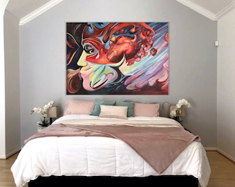 The Reason of the Feelings- WOW! Stunning, Unique Master Piece, Contemporary, Acrylic Painting,Beautiful,Large Size. MSALAZAR DESIGN.