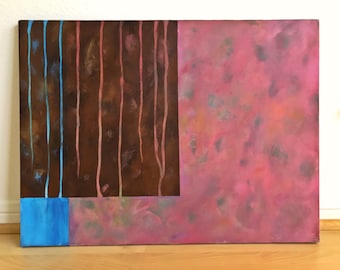 Rainy Window Brown - Contemporary Wall Art, Acrylic Painting, Landscape Abstraction. MSALAZARDESIGN.