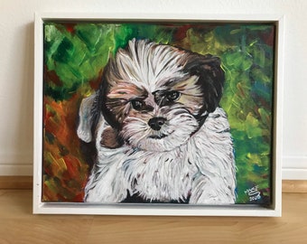 Shih Tzu Painting – Expressionism, Acrylic on Canvas (11x14)