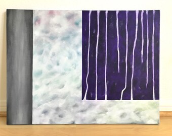 Rainy Window Purple- Contemporary Wall Art, Acrylic Painting, Landscape Abstraction. MSALAZARDESIGN.