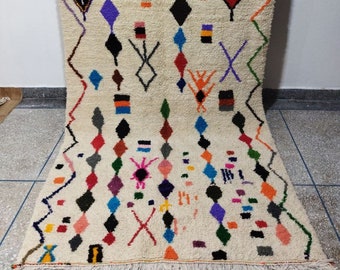 Large Moroccan Rug , Beni Ourain Colorful Rug , Checkered Rug , Custom Beni Ourain rug , Style Moroccan Rug , Custom rug