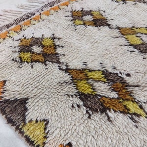 Hand Woven Multicolored Moroccan Checkered Rug Genuine Moroccan Checkered Rug Beni Ourain Soft Shag Carpet Artistic Oriental