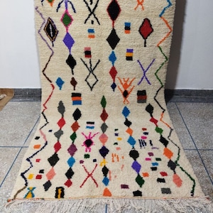 Large Moroccan Rug , Beni Ourain Colorful Rug , Checkered Rug , Custom Beni Ourain rug , Style Moroccan Rug , Custom rug