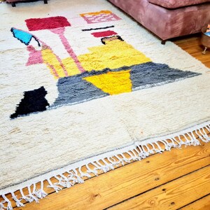 MOROCCAN Berber RUG, Tribal Rug, Soft WOOL Rug, Beni Ourain Home Décor Minimalist Colorful Contemporary Moroccan Area Rug for Gift