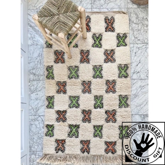 Pink Beni Ourian, Pink Moroccan Rug, Moroccan Rug, Diamond Beni M'Guild, Boho Rug, Pink, Orange, Beige, Berbère Rug, Artisan Rug,Handmaderug