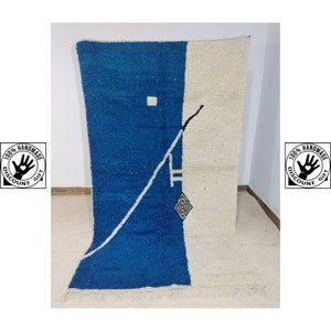 Beni ourain rug, Off white rug, Custom Moroccan rug, Handmade rug - Authentic Moroccan rug-Contemporary Custom - Moroccan Rug - Area Rug
