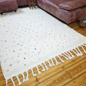 Tapis berbère marocain - Tapis Beni ourain - tapis berbère tout laine - Tapis personnalisé - tapis fait à la main - Laine d’agneau véritable