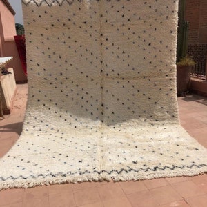 Tapis berbère marocain - Tapis Beni ourain - tapis berbère tout laine - Tapis personnalisé - tapis fait à la main - Laine d’agneau véritable