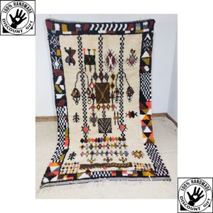 Custom Handmade Azilal rug, multicolored wool rug; traditional Moroccan; Chic rugs, personalized Carpet