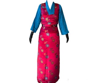 Tibetan Women's Traditional Dress shirt, Chupa and Apron.