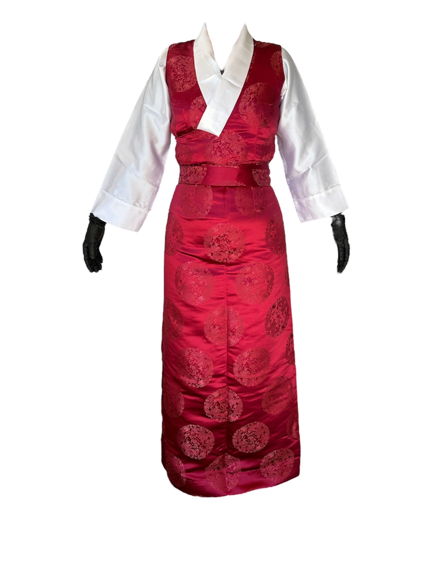 博物館クラス　antique tibet dress Tibetan Women's Traditional Dress Shirt, Dress and Apron - Etsy