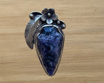 Rough Amethyst Tibetan Pendant