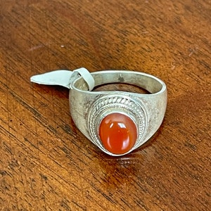 Sterling Silver Carnelian Tibetan Ring