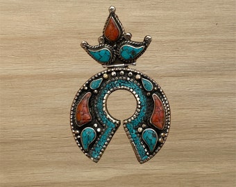 Handmade Large Mixed Stones Tibetan Pendant