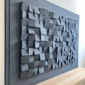 Wooden mosaic picture, 3D wood wall art, modern wooden wall sculpture