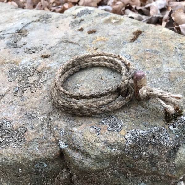 Jute Bracelet with Wooden Toggle