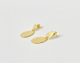 Solis earrings, gold-plated 925 sterling silver earrings.