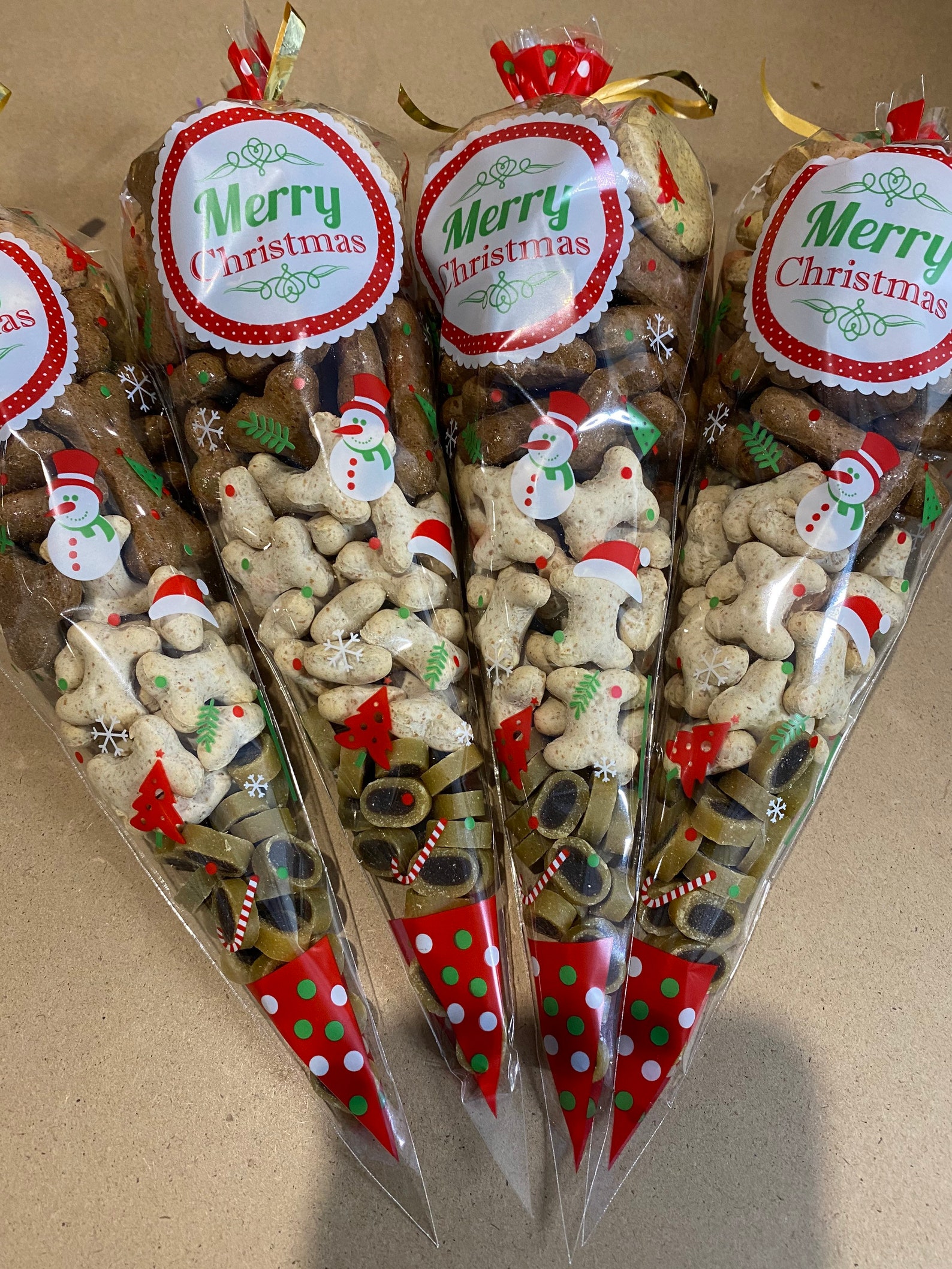 Christmas Dog Treat Cones for Dog Christmas Giftpresentdog Etsy UK