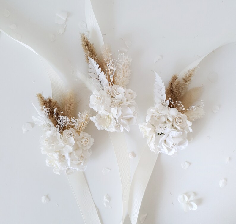 Dried flower wrist corsage Flower corsage Rustic flower Etsy