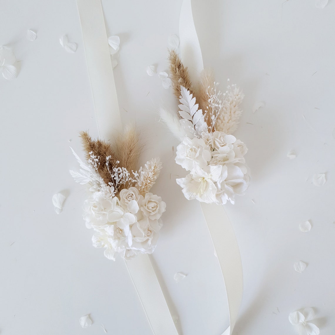 Dried flower wrist corsage Flower corsage Rustic flower Etsy