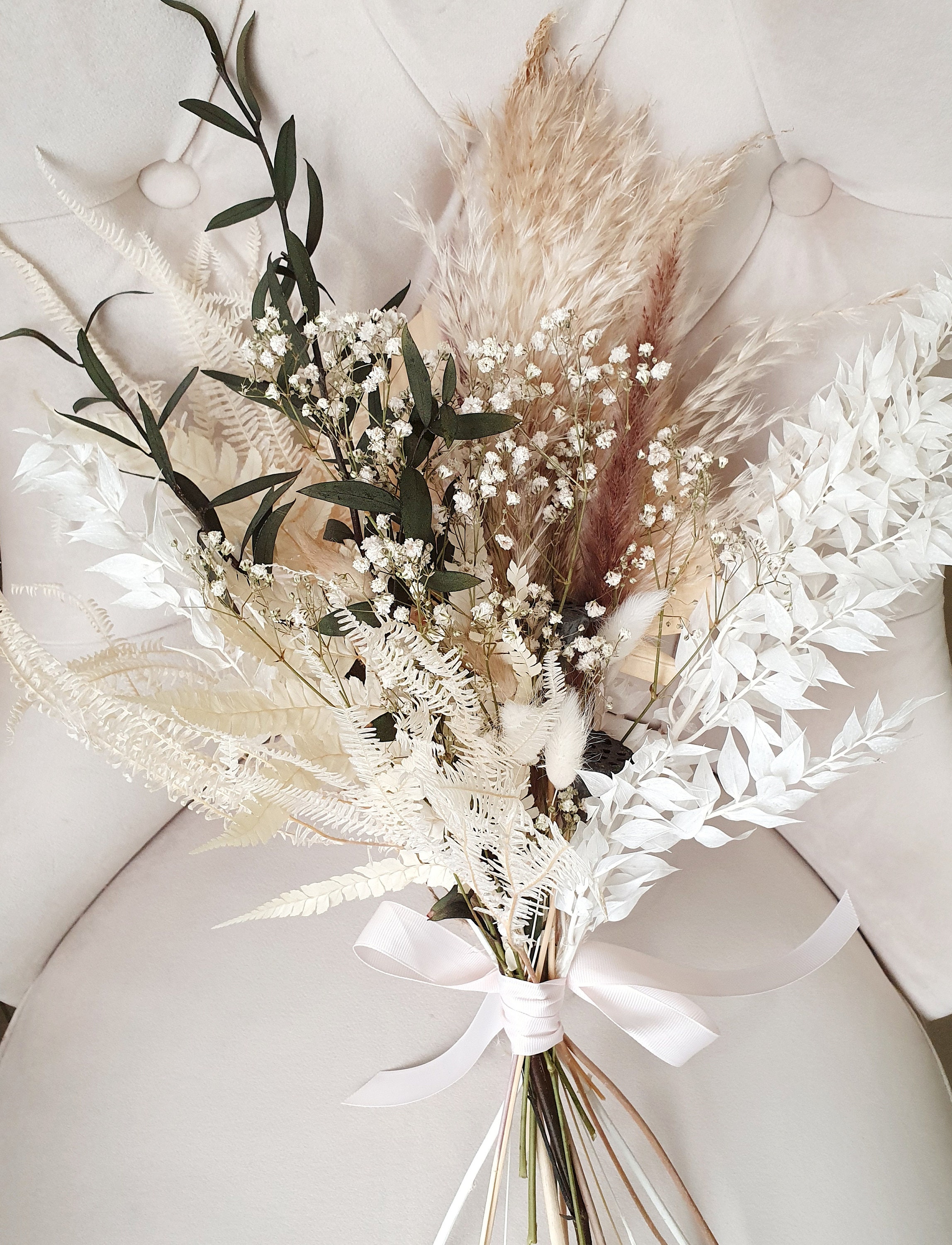 Dried flower wedding Bouquet rustic palm meadow Flower | Etsy