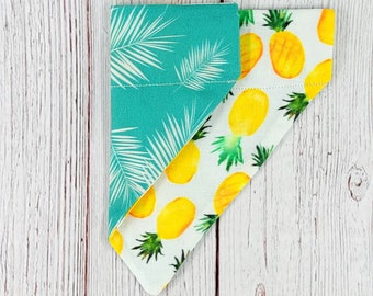 If you like Puppy Coladas over the collar Dog Bandana, Reversible; pineapple dog bandana, palm dog bandana, tropical dog bandana, summer dog