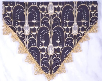 Doggy Kisses at Midnight; Reversible over the collar dog bandana; pet bandana winter holiday confetti new years champagne