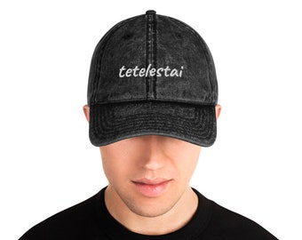 Tetelestai Embroidered Dad Hat: Vintage Cotton Twill, Christian Cap