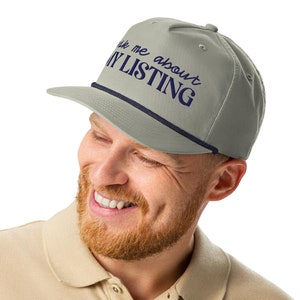 Ask Me About My Listing Hat – Real Estate Agent Rope Cap, Agents & Brokers Marketing and Networking Hat - Embroidered, Snapback, Gift Idea
