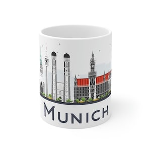 Munich Coffee Mug 11oz - Germany, German Travel, City Skyline, Architecture, Cityscape, Landmarks, Europe, Ceramic - Gift, Souvenir