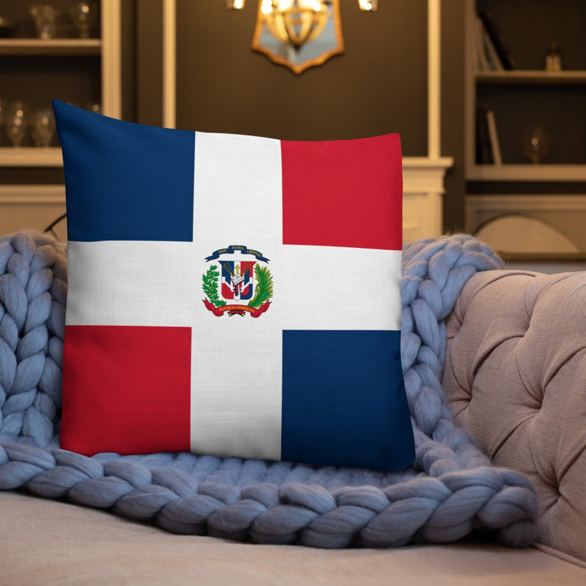 Dominican Republic Accent Throw Pillow D.R. Flag Inspired Etsy