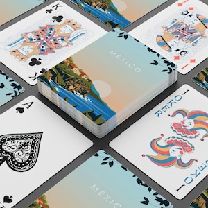 Baralho de cartas inspirado em viagens pelo México - Presente de viagem ou lembrança perfeito - Aventura mexicana, desejo de viajar - Noite de jogos, pôquer