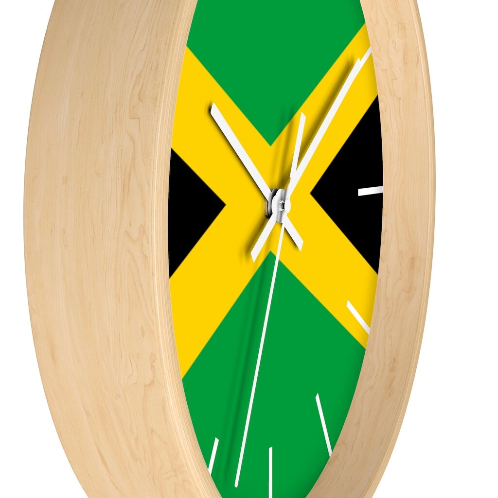 Jamaica Jamaican Flag Inspired 10 Wall Clock World Etsy