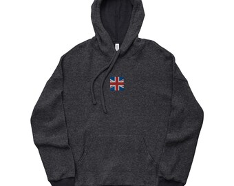 Honey GD Mens Union Jack Distressed Printed Long Sleeve Hoodies Honey GD Mens Union Jack Distressed Printed Long Sleeve Hoodies