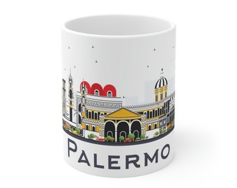Palermo Sicily Coffee Mug: City Skyline Souvenir Gift