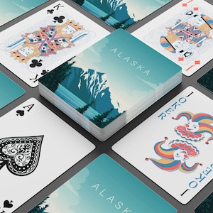 Baraja de cartas inspirada en viajes a Alaska: regalo o recuerdo de viaje perfecto: aventura en Alaska, pasión por los viajes, noche de juegos, póquer