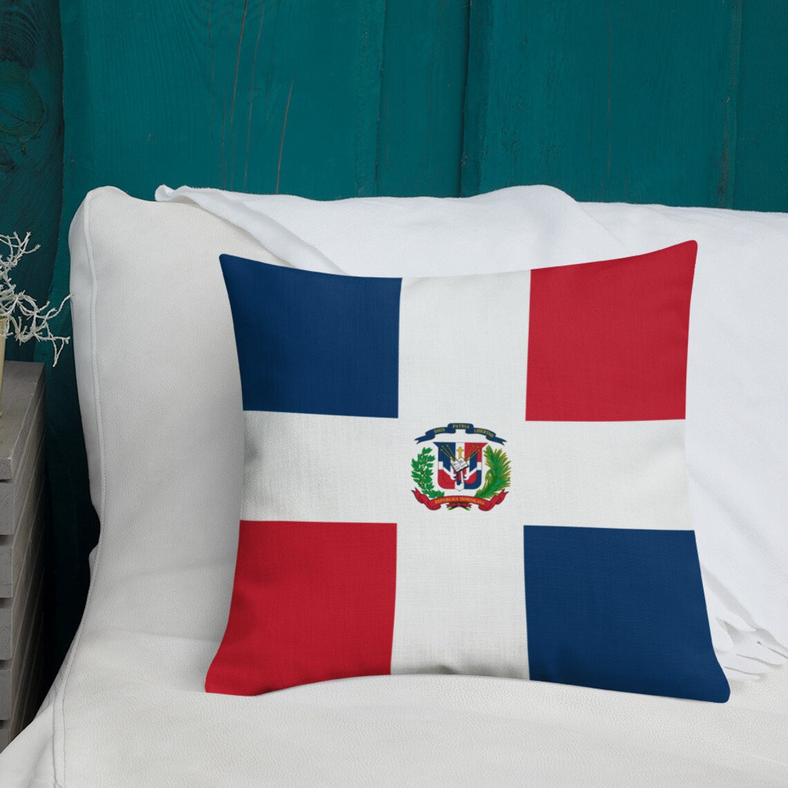 Dominican Republic Accent Throw Pillow D.R. Flag Inspired Etsy