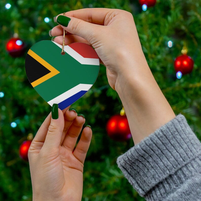 South Africa Christmas Ornament Ceramic South African Flag Inspired Porcelain Gift Holiday Decoration World Heritage Travel Themed image 4