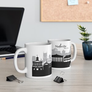 Nashville Coffee Mug 11oz City Landmarks Skyline Architecture Music City Tennessee World Travel Themed Gift Ceramic Mugs White Glossy