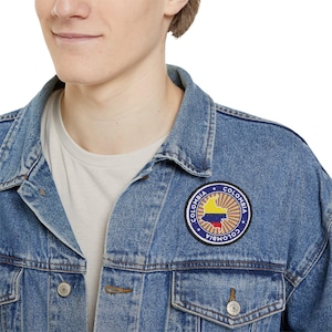 Toppa con bandiera vintage della Colombia - Cerchio termoadesivo da 3&quot; (7,62 cm) per abbigliamento e accessori - Viaggiatore del mondo, amante dei viaggi, regalo, souvenir