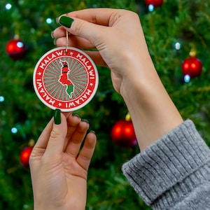 Malawi Weihnachtsschmuck Keramik Vintage Stil Druck Malawische Flagge Inspiriert Karte Geschenk Urlaub Dekoration Afrika Welterbe Reise Unter dem Motto