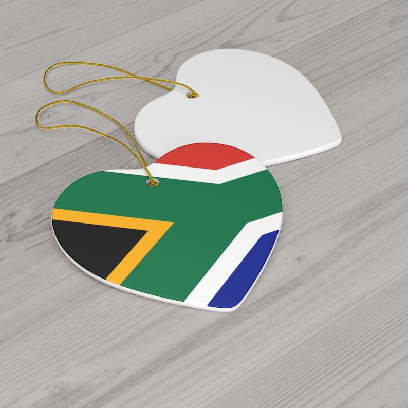 South Africa Christmas Ornament Ceramic South African Flag Inspired Porcelain Gift Holiday Decoration World Heritage Travel Themed image 6