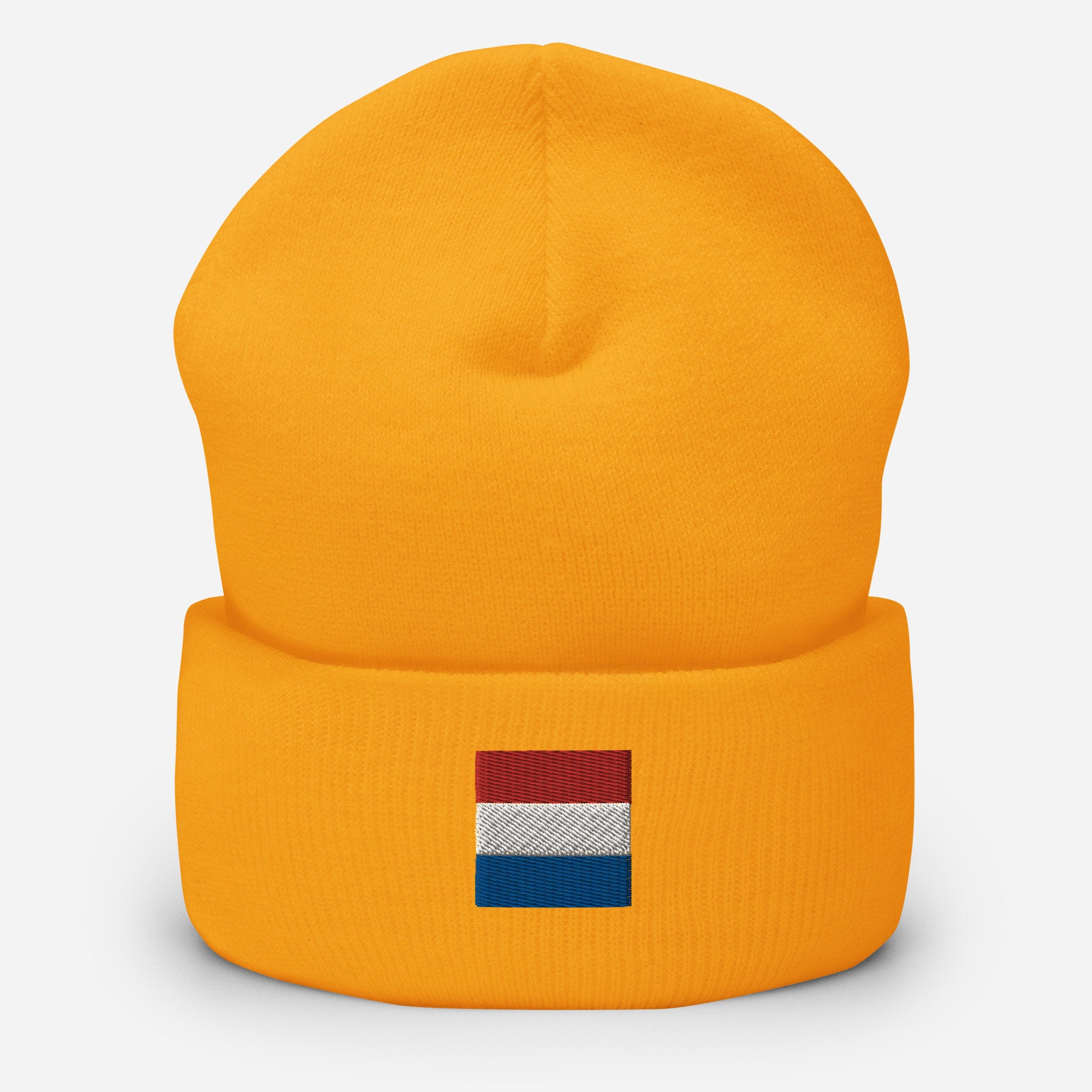Bonnet Tricoté Unisexe Imprimé Drapeau Excavateur - Chapeau Chaud Hiver Doux Et Confortable