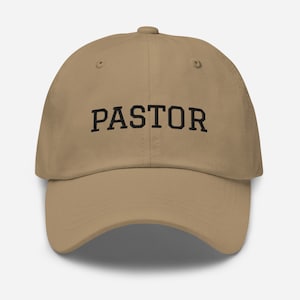 Pastor Embroidered Hat Chino Cotton Twill Adjustable Strap Curved Visor Adult Unisex Men&#39;s Women&#39;s Cap Christian Church Appreciation Gift