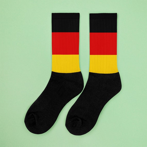 Germany German Flag Inspired Socks Crew Length Adult Etsy