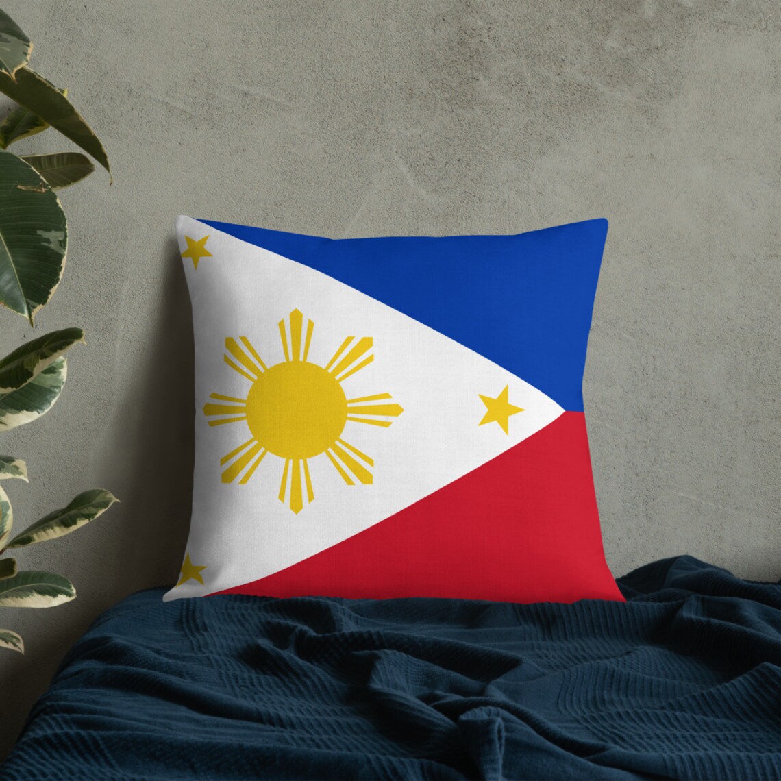 Philippines Accent Throw Pillow Filipino Flag Inspired World Etsy